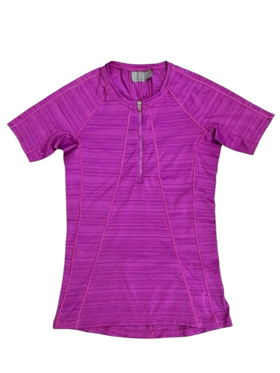 Athleta Tops - ATHLETA Jazzy Purple Pacifica UPF Tee 2 Fitted Wicking Stretch Surf 1/4 Zip XS/S